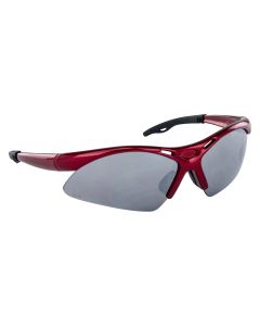 Safety Glasses w/ Red Frame and Smoke Mirror Lens