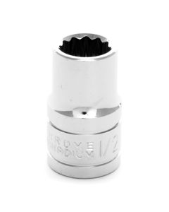 Chrome Socket, 1/2" Drive, 1/2", 12 Point, Shallow