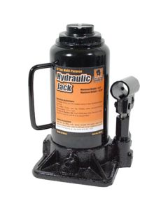 Hydraulic Bottle Jack, 12 Ton Capacity, with Cast Iron Base, Adjustable Extension Screw Cap