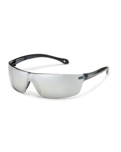 StarLite Squared Safety Glasses, Wraparound Silver Mirror Lens, Gray Frame, Snug Comfortable Fit