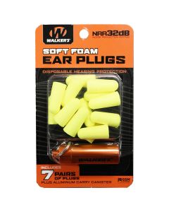 7 Pairs Neon Yellow Foam Plug w/ Orange Aluminum Carry Case
