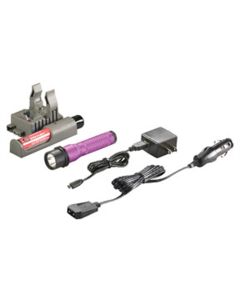 Strion LED Flashlight w/ Type-A 100V/120V PiggyBack Charger, Purple (Rechargeable)