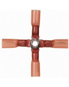 5 Piece 22-18 4-Way (X) Red CS Heat Shrink Connector