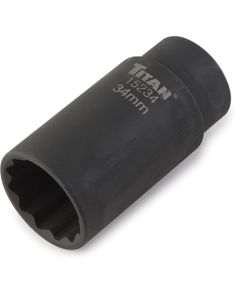 Titan Axle Nut Socket 1/2 in. Drive, 34 mm, 12 Point, Deep