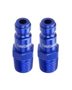 ColorConnex Plug, Type C, 1/4" MNPT, 1/4" Body, Blue, 2-Pack