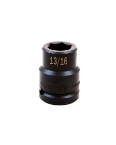 13/16" 3/4" Drive 6-Point Fract SAE Std Impact Socket