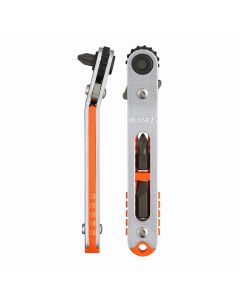 Extra Low-Profile Bent-up Head Ratchet Screwdriver with Extra Low-Profile Bits