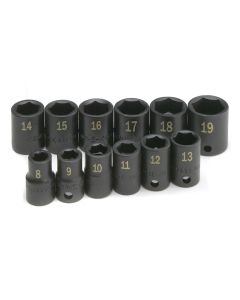 12 Piece 3/8" Drive 6 Point Impact Socket Set