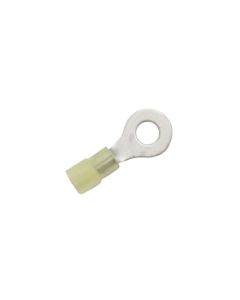 1/4" Ring Terminal Yellow Nylon (12-10) (100/Bag)