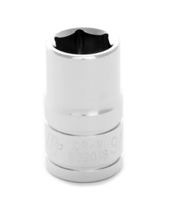 Chrome Socket, 1/2" Drive, 9/16", 6 Point, Shallow