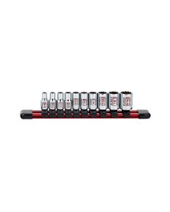 Sunex Tools 10-Piece 1/4 in. Drive Standard Socket Set- Fractional SAE Fractional 12-Point Rail