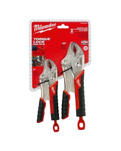 2-Piece TORQUE LOCK Curved Jaw Locking Pliers w/ Durable Grip Set