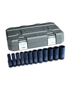 12 Pc. 1/2" Drive 6 Point SAE Deep Impact Socket Set