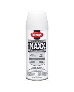 Krylon Covermaxx Paint+Primer; Satin Bright White; 12 oz. Aerosol