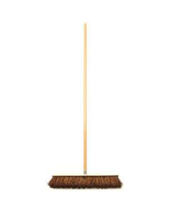 Outdoor Push Broom, 18 in. Wide Wood Block, 4 in. Stiff Palmyra Bristles, with 60 in. Wooden Handle