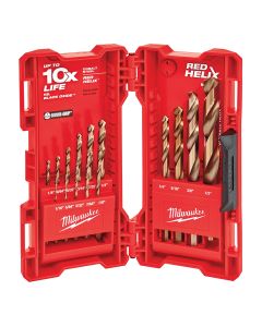 15-Piece Cobalt RED HELIX Drill Bit Kit