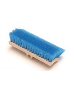 Wash Brush Head Only, 10" Wide Bi-Level Block with Threaded Hole, Stiff Acid Resistant Blue Bristles