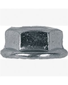 Hex Flange Nuts Bright Zinc 1/2" O.D. Serrated Washer, Screw size: 10-24, Quantity: 100