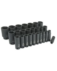 Titan 26-Piece 1/2 in. Drive Metric Deep Impact Socket Set