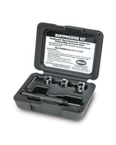Rustproofer Hole Cutter Set, with Three 1/2" Cutters, Arbor, Standard Pilot, in Case
