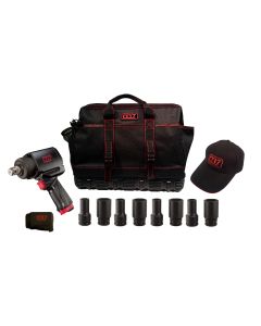 3/4" Drive Mighty Seven Air Tool Kit With Tool Bag And 8 Piece 3/4" Dr. SAE Deep Impact Socket Set