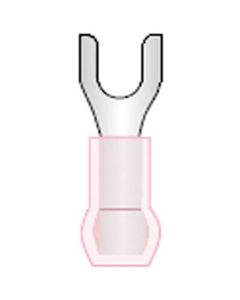 Terminal Spade #10 Nylon Red (22-18) (100/Bag)