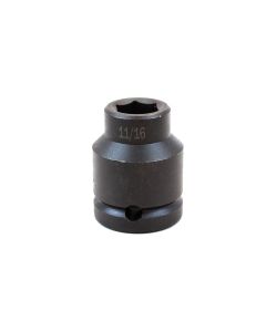 11/16" 3/4" Drive 6-Point Fract SAE Std Impact Socket