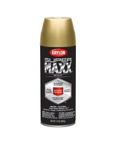Krylon Supermaxx Paint+Primer; Metallic Gold; 12 oz. Aerosol