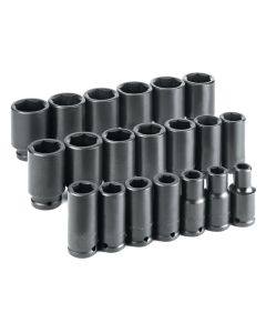 20 Piece 3/4" Drive 6 Point SAE Deep Impact Socket Set