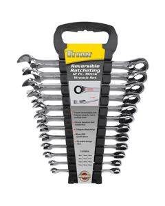12pc Met Rev Ratch Comb Wr Set