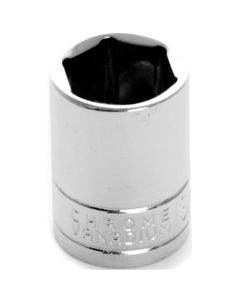Chrome Socket, 1/4" Drive, 13mm, 6 Point, Shallow