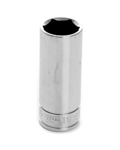 Chrome Socket, 3/8" Drive, 11/16", 6 Point, Deep