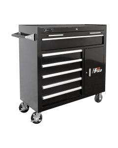 Homak Mfg. 41 in. H2Pro Series 6 Drawer Rolling Cabinet, Black