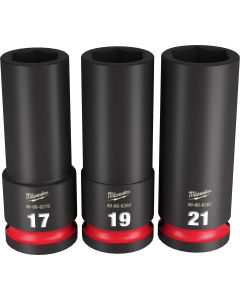 3PC SHOCKWAVE Impact Duty? 1/2" Drive Metric Deep 6 Point Socket Set