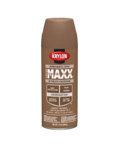 Krylon Covermaxx Paint+Primer; Satin Brown Boots; 12 oz. Aerosol