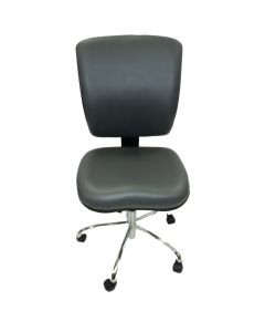 Dental Lab Chair, Vinyl Back Dark Grey Seat