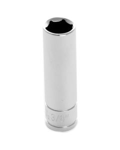 Chrome Socket, 1/4" Drive, 3/8", 6 Point, Deep