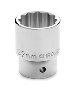Chrome Socket, 3/4 Drive, 32mm, 12 Point, Shallow