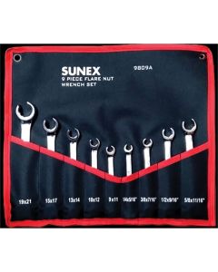 9 Pc Polish SAE Metric Flare Nut Wrench Set