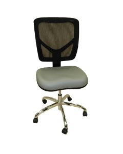 Dental Lab Chair, Mesh Back Light Grey Seat