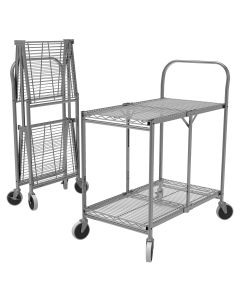 Two-Shelf Collapsible Wire Utility Cart