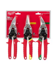 Milwaukee 3-Piece Aviation Snips (Left, Right, Straight) Set