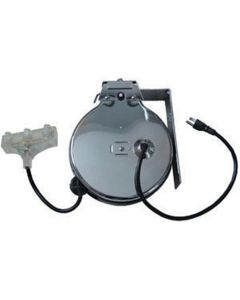 Chrome Cord Reel 13A Tri Tap