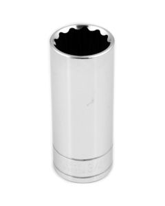 Chrome Socket, 3/8" Drive, 3/4", 12 Point, Deep