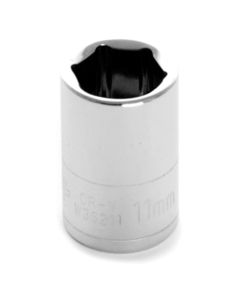 Chrome Socket, 1/4" Drive, 11mm, 6 Point, Shallow