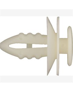 Door Trim Panel Retainers, White Nylon, Size: 9/32" (7.1mm), Stem: 9/16", Head: 3/4", Qty: 100