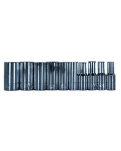 10-pc Chrome Socket Set, 1/4" Drive, 3/16" to 9/16", Semi-Deep, 6 Point, Thin Wall