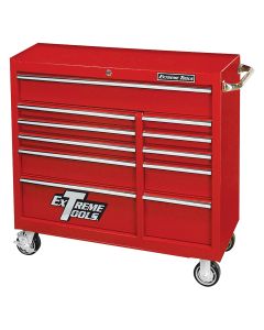 Extreme 41" 11 Drawer Roller Cabinet - Textured Red
