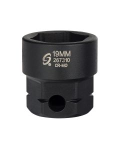 Sunex Tools 1/2 in. Drive 6-Point Low Profile Impact Socket w/ Hex Shank, 19 mm