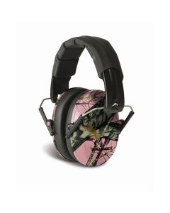 Pro Low Profile Folding Earmuff in Pink Mossy Oak Cam